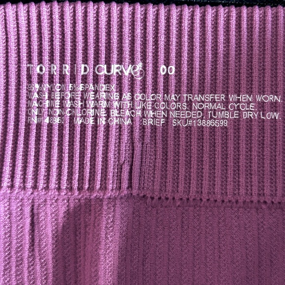 NWT Torrid size 00 ribbed high waist brief panty - Picture 3 of 5